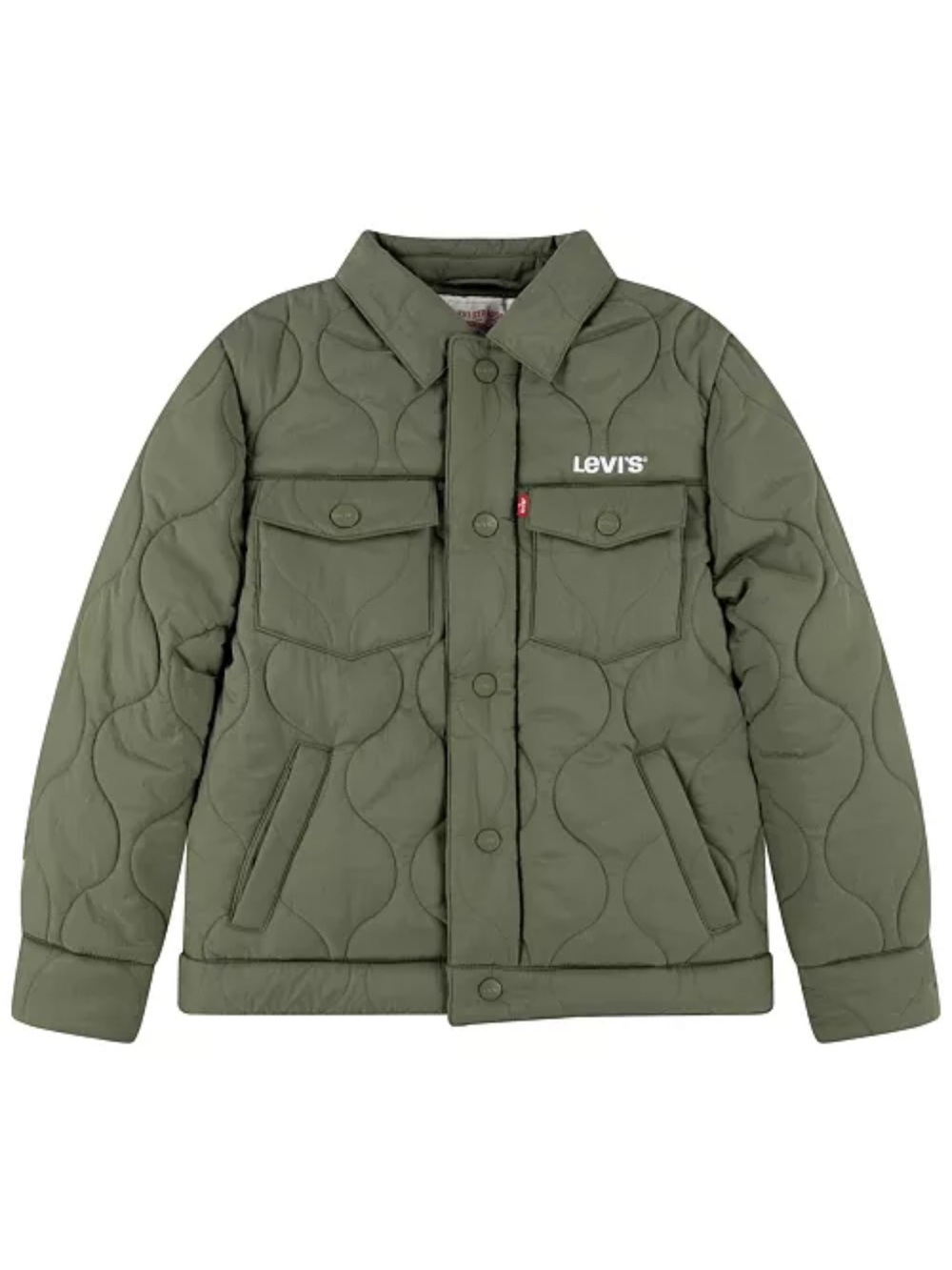 *NWT Levi's Levis Big Boys Quilted Trucker Jacket Size M Green